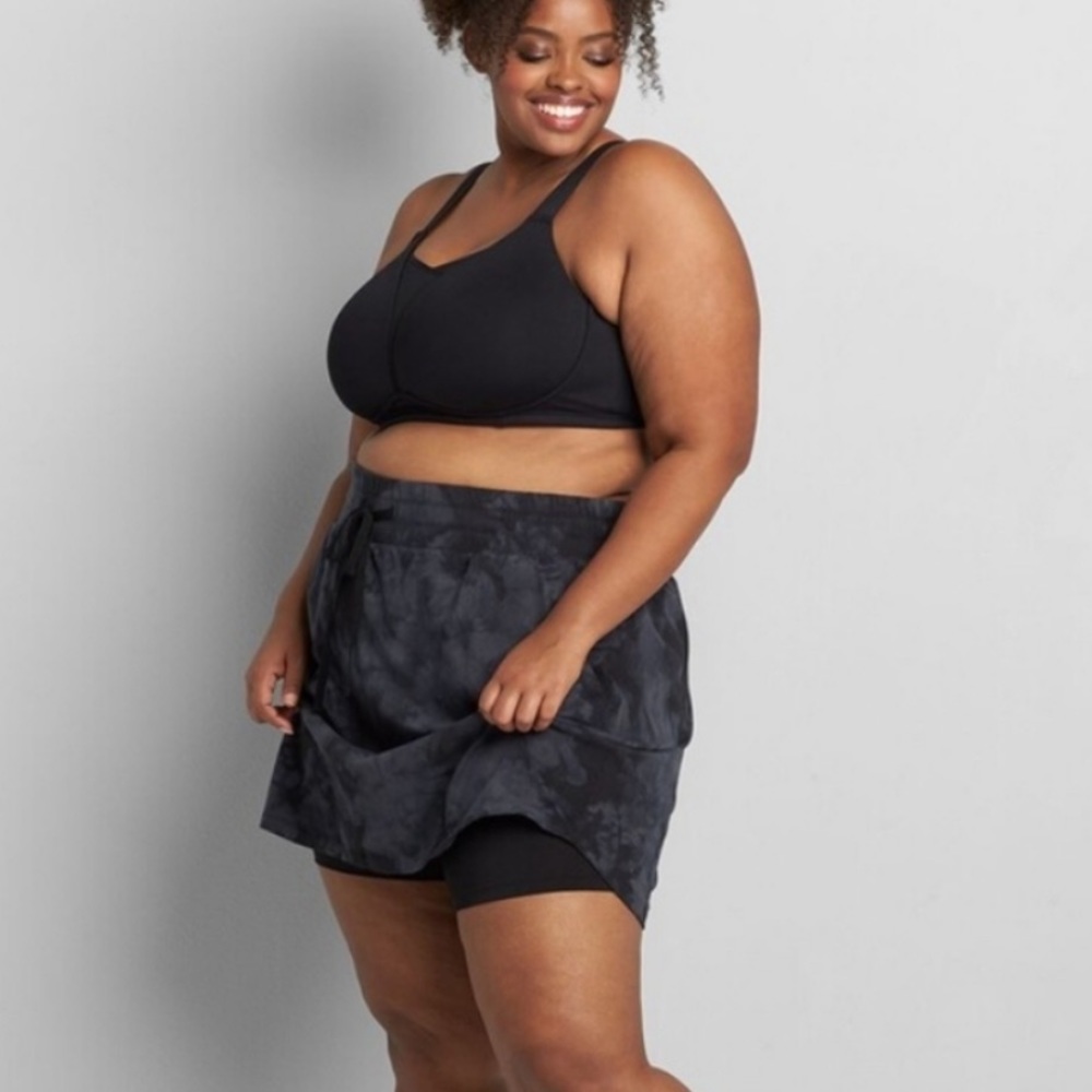 LIVI Black Tie Dye Drawstring Waist Athletic Skort Size 22/28 - Picture 3 of 8